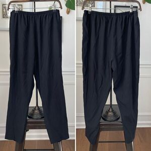 Royl NYC Luxury Loungewear Black Silk Pull on Crop Pants $795 M